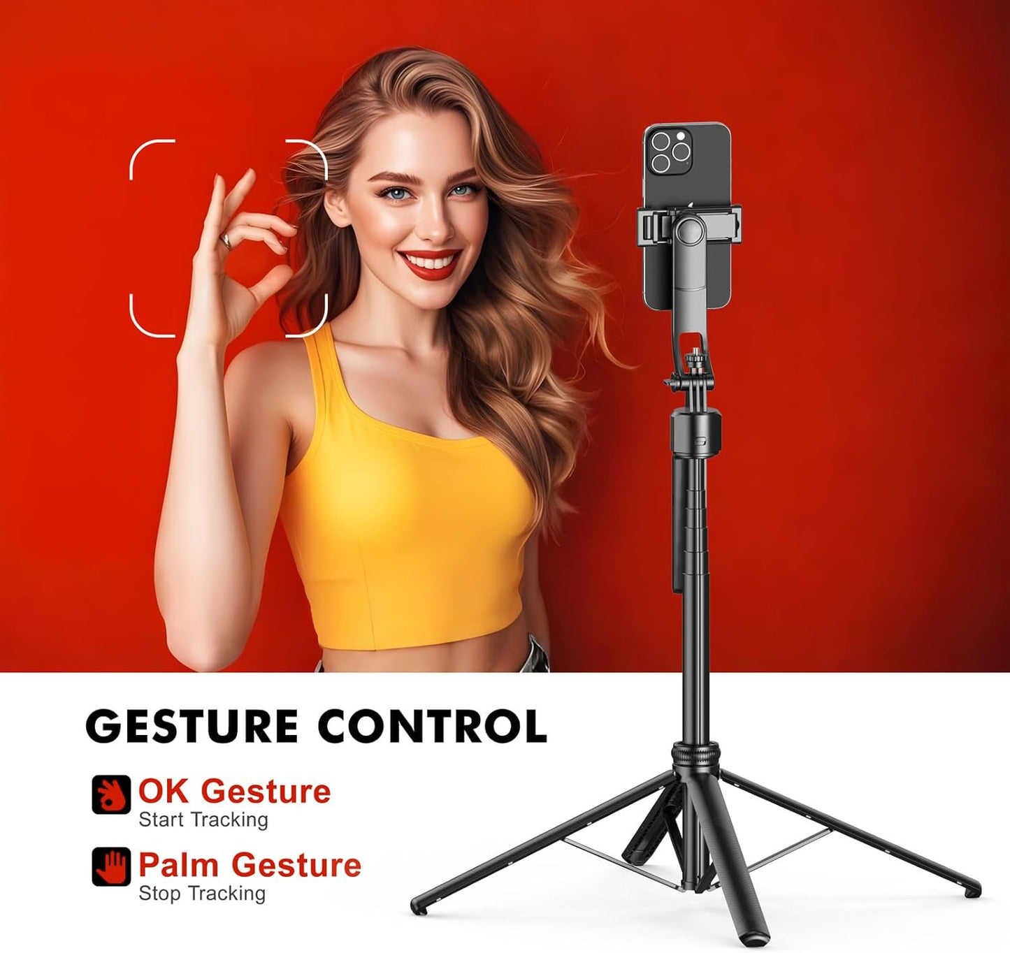 AI Auto Face Tracking Selfie Gimbal Tripod