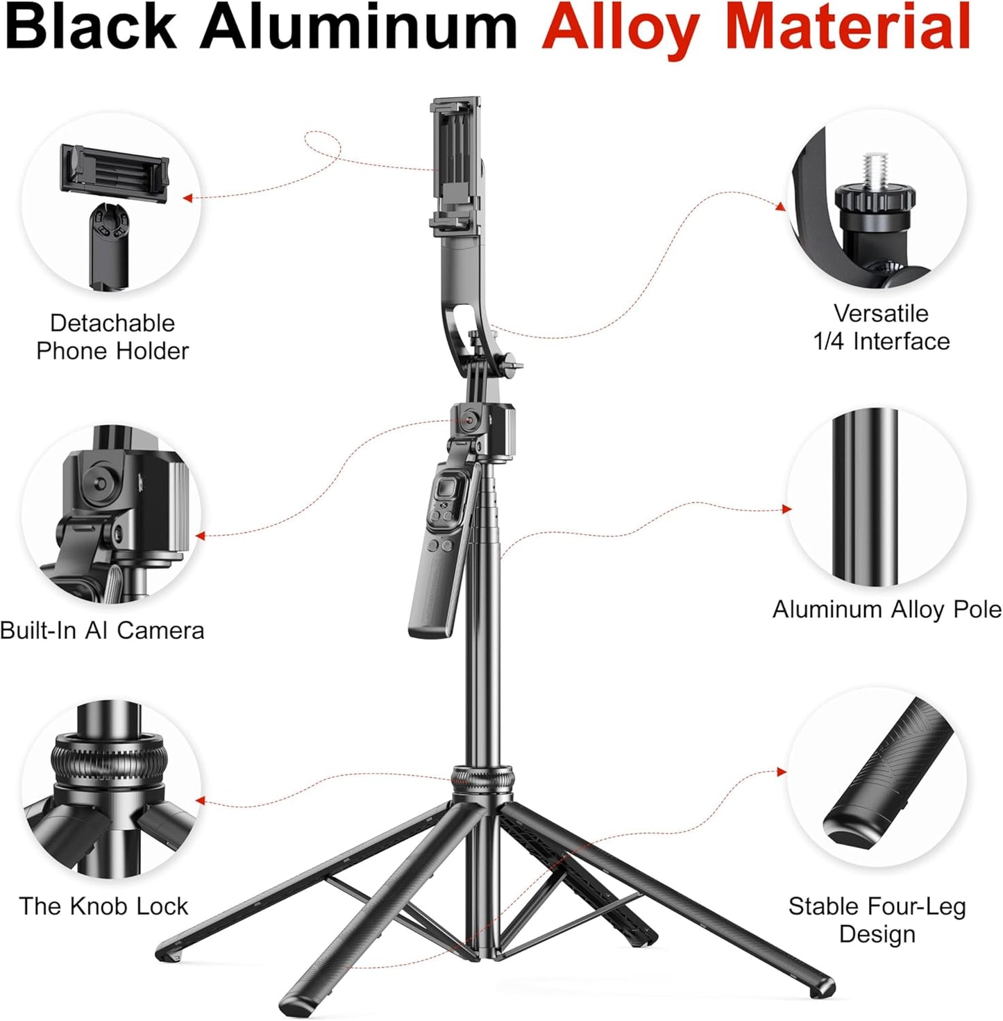 AI Auto Face Tracking Selfie Gimbal Tripod