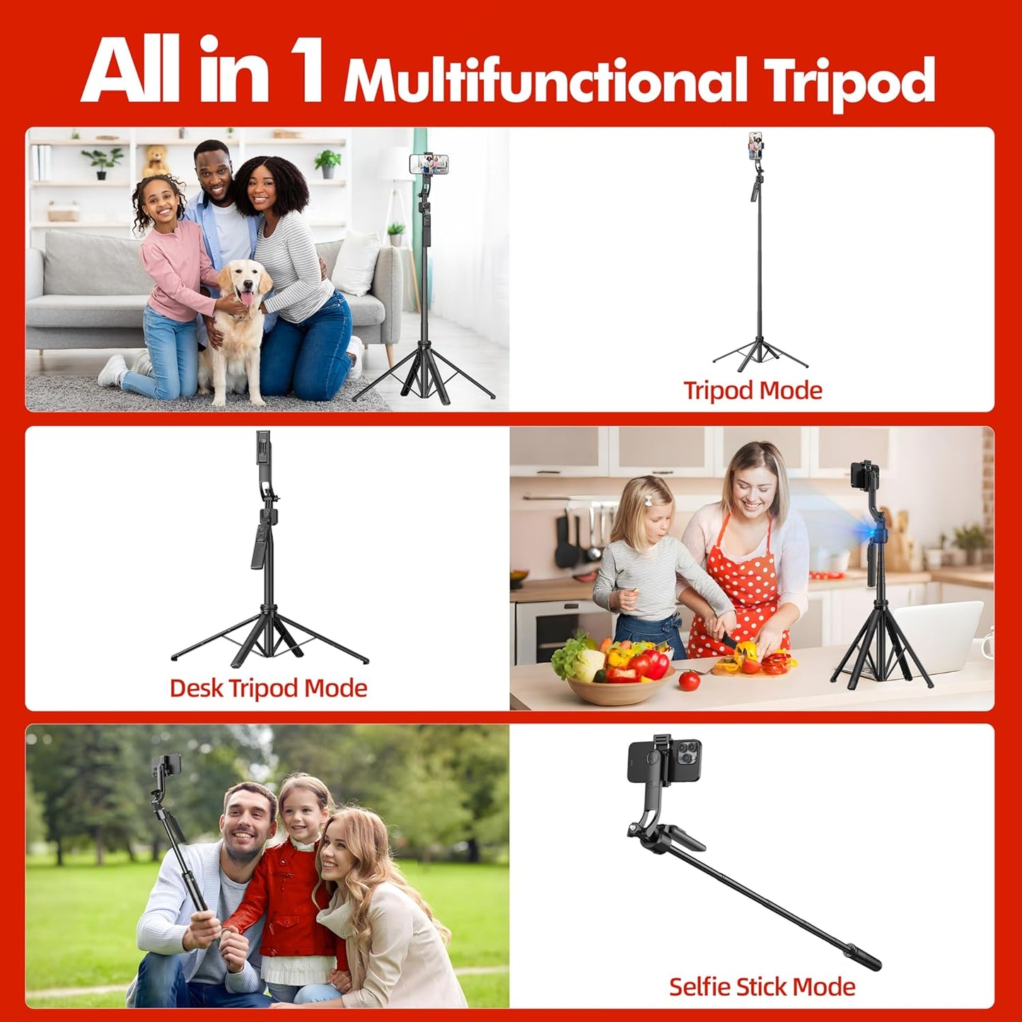 AI Auto Face Tracking Selfie Gimbal Tripod